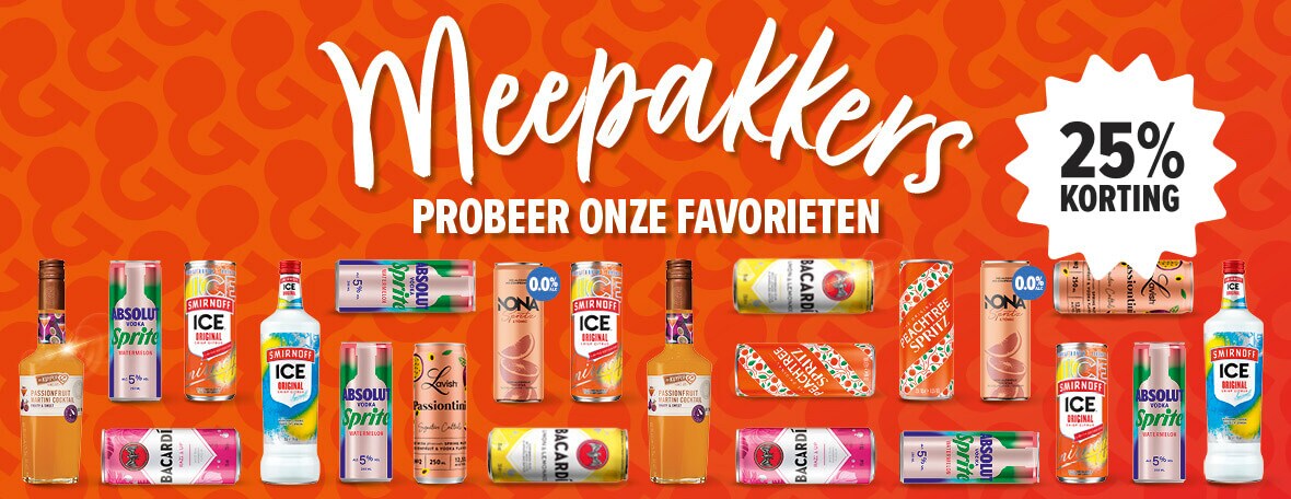 Meepakkers! probeer onze favorieten dranken in blik nu tweede blik 50% korting